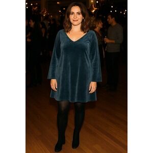Pure Jill Velvet Dress Womens‎ XLT Velour Lounge Cozy Minimalist Modern Classic